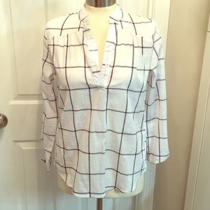 White plaid long sleeve shirt NWT